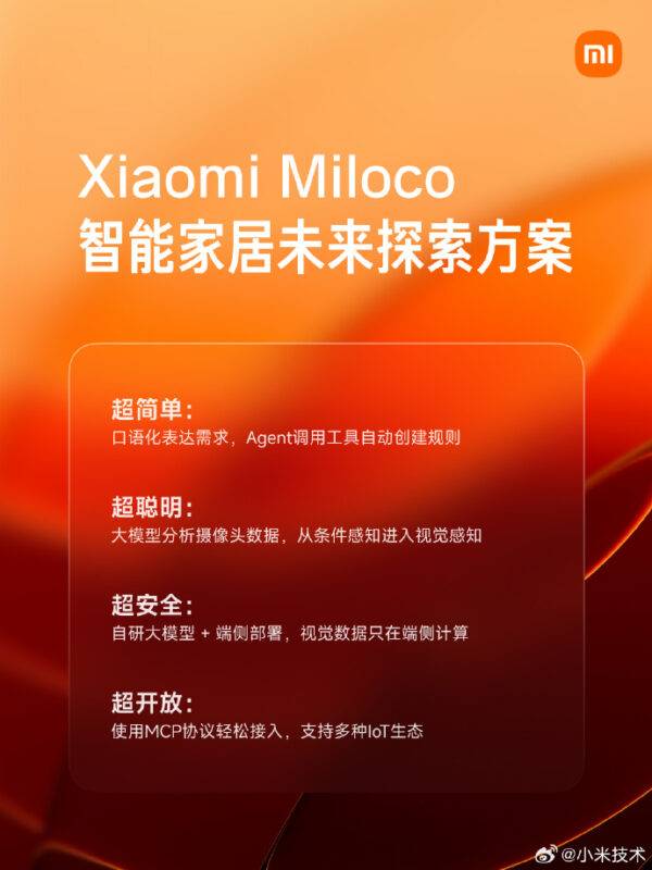 小米推出 Xiaomi Miloco: 大模型上门,重构全屋智能交互-Mo 动态
