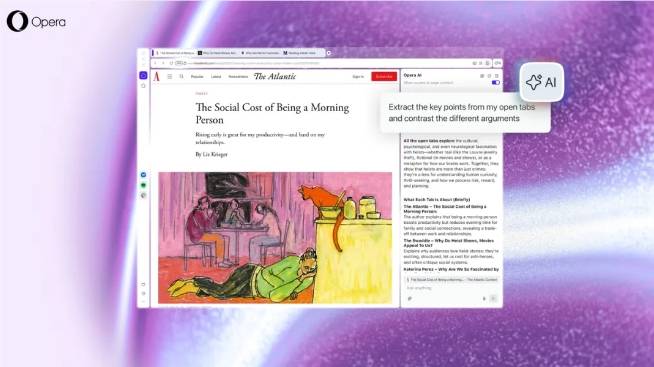 Opera AI 今日上线：侧边栏里的全能智能体，懂网页更懂隐私-Mo 动态